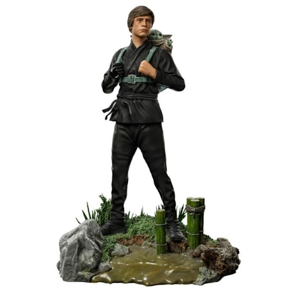 Statue - Iron Studios - Luke Skywalker og Grogu - 1/10 - Plast - Harpiks - Indendørs