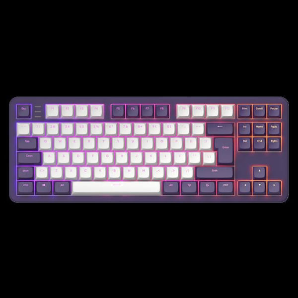 DARK PROJECT ALU87A Lila/Vit - Mekaniskt spel tangentbord (DE) [ISO]