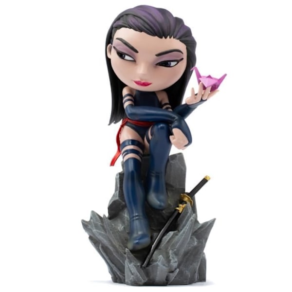 Iron Studios & MiniCo X-Men -figuuri - Psylocke - Käsinmaalattu - Alustanäyttö Flerfarvet