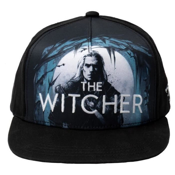 Jinx The Witcher Cap - The White Wolf Hunts Snapback - Sort - 100% bomuld Svart