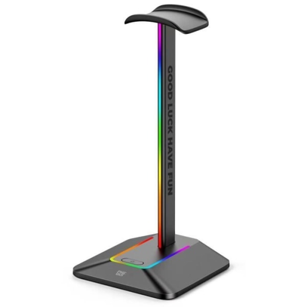 FragON – Vartiotorni 2U RGB-kuuloketeline, USB-C/USB-A, universaali metallijalusta, liukumaton kumijalusta Svart