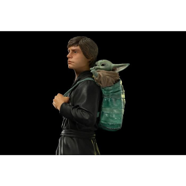 Statue - Iron Studios - Luke Skywalker og Grogu - 1/10 - Plast - Harpiks - Indendørs