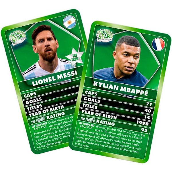 Top Trumps: Fotbollsstjärnor - Engelsk Utgåva - Winning Moves Grön
