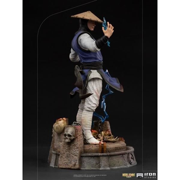 Figuriini - IRON STUDIOS - Raiden - Mortal Kombat - Mittakaava 1/10 - Polystone - 23.9 cm Vit, Blå, Svart