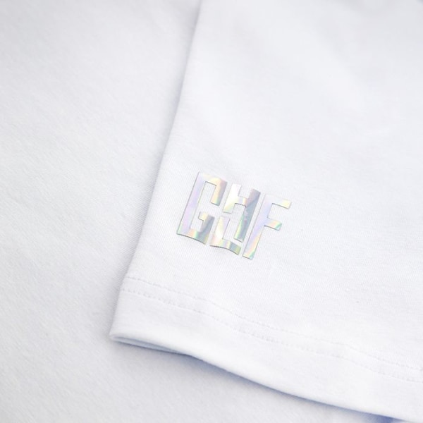 FragON - Holografisk Logo Unisex T-shirt Hvid, M Vit M