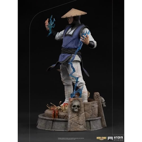 Figuriini - IRON STUDIOS - Raiden - Mortal Kombat - Mittakaava 1/10 - Polystone - 23.9 cm Vit, Blå, Svart