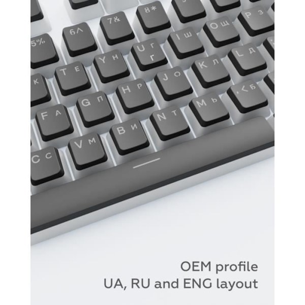 Dark Project KS-0049 Puddings PBT Keycaps, ENG/RU/UA musta
