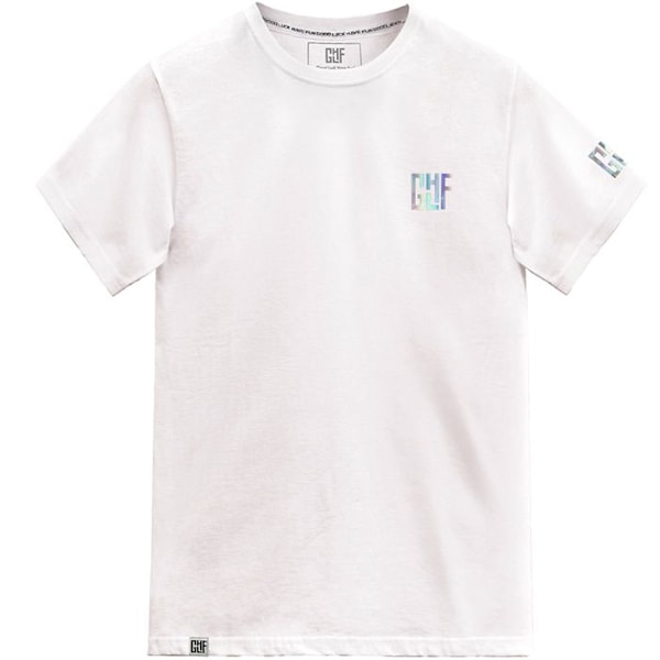 FragON - Holografinen logo unisex T-paita valkoinen, S Vit S
