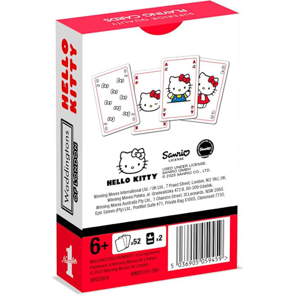 Winning Moves Hello Kitty - Waddingtons Numero 1 Pelikortit Englantilaiset Flerfärgad