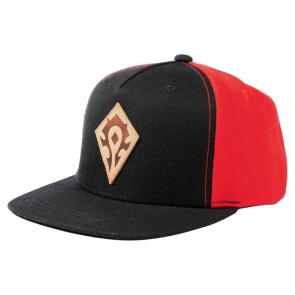 Jinx World of Warcraft - Horde Læder Emblem Snapback Cap, sort/rød, one size Svart