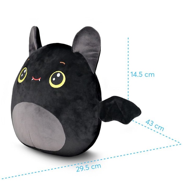Pehmeä tyyny - WP MERCHANDISE - Lepakkopo - 43 cm - Erittäin pehmeä kangas - Hypoallergeeninen Svart