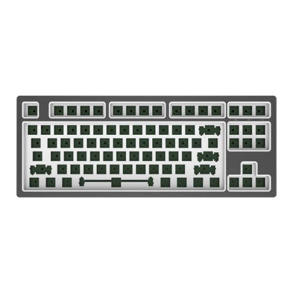 Dark Project KD87B LTD Aluminium DIY Gaming Keyboard, TKL, 87 nycklar, smorda stabilisatorer, RGB, USB, Cloud Grey, Barebones