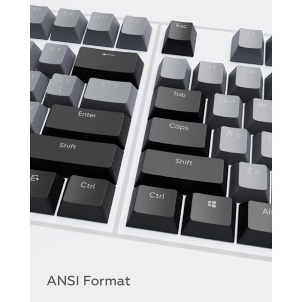Dark Project KS-46 Näppäimet PBT, ENG/RU/UA, harmaa/musta