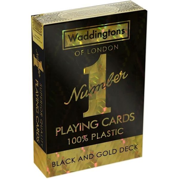 Kortspil - VINNENDE TREKKER - Waddingtons N°1 - Vandafvisende og rivestærke kort - Sort og guld svart och guld