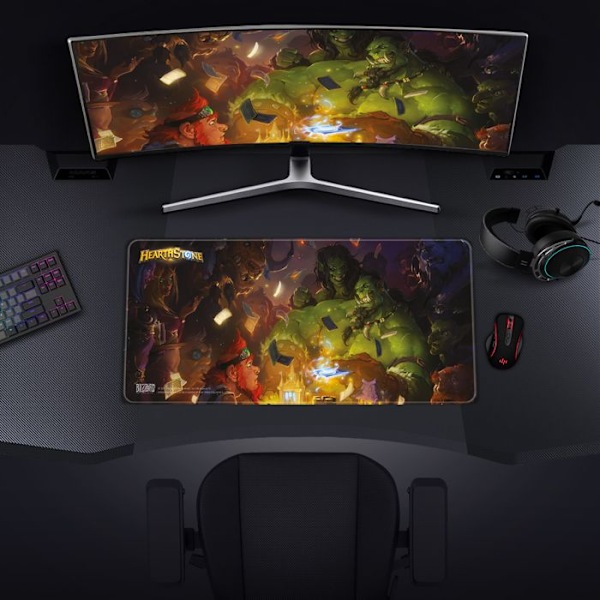 Musemåtte - Hearthstone - Helte - Multifarvet - 900 mm x 420 mm - 4 mm tyk