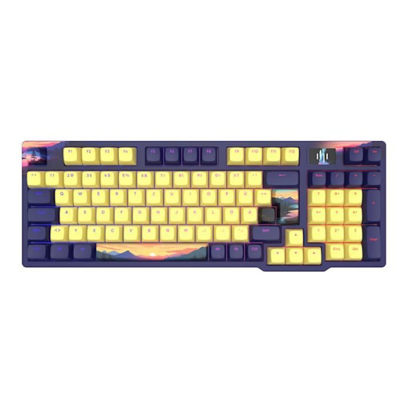 Dark Project - 98 Sunset Gaming Keyboard, 98 tangenter, G3MS Sapphire mekaniska strömbrytare, smorda stabilisatorer, RGB