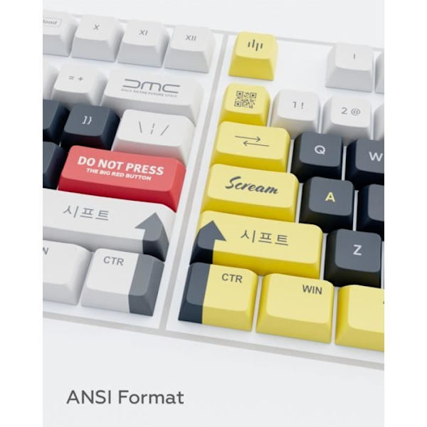 Dark Project KS-2036 PBT keycaps, ENG vit/gul