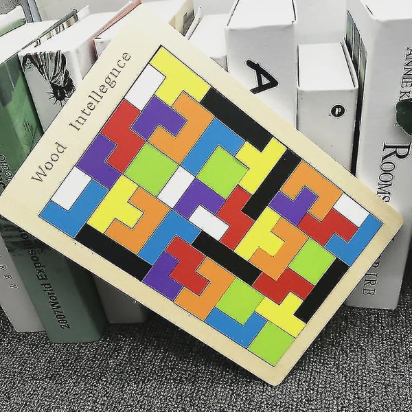 Puinen Block Puzzle Brain Teaser Lelu Tangram Puzzle Värikäs 3D venäläinen rakennuspalikkapeli