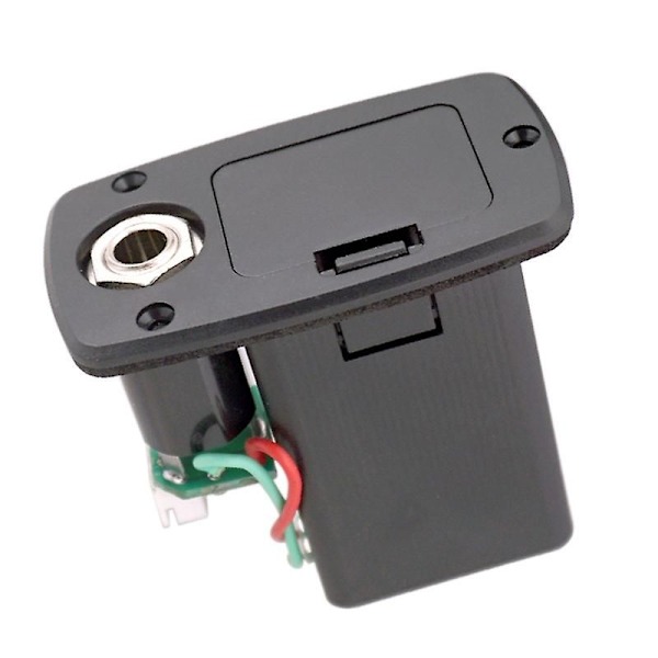 Abs 9v Gitarbatteriboks For Elektrisk Akustisk Gitar Oppbevaring Deksel Erstatning black