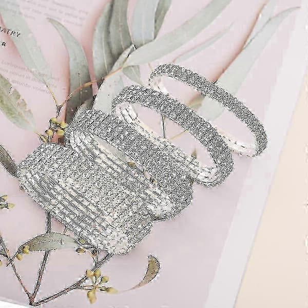Rhinestone-innlagt elastisk armbånd - Flerlags glitrende design 3 Layer
