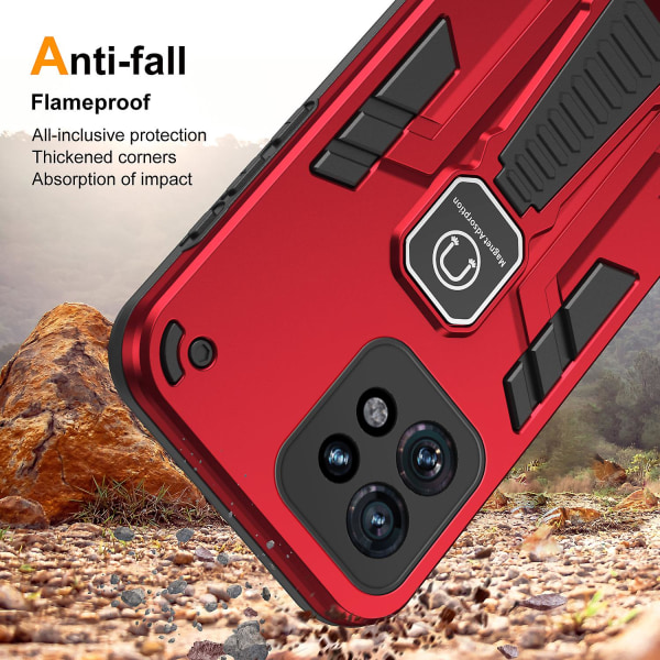 För Motorola Edge 40 Pro 5G/Moto X40 5G phone case PC + TPU- cover Kickstand Red