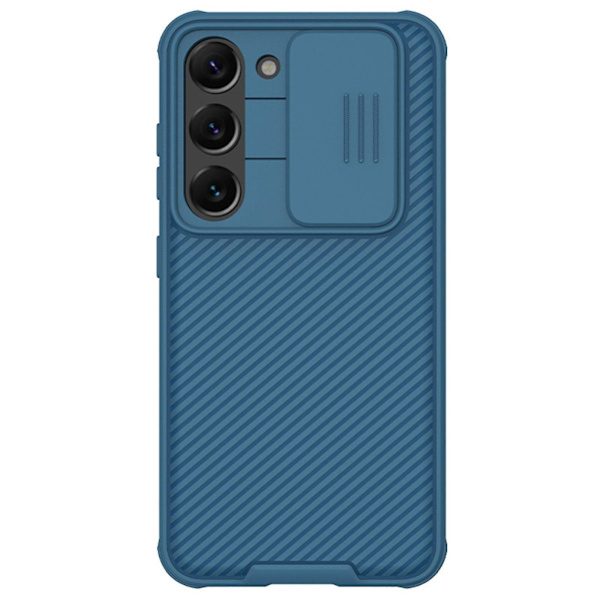 Etui Kompatibelt Med Samsung Galaxy S23 Ultra, Slank Hard Pc Beskyttende Cover Med Slide Kamera Cover Blue