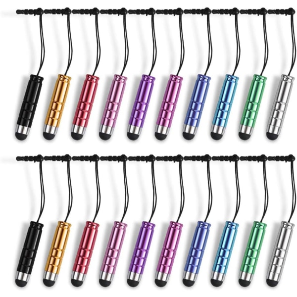 20 universal kynäkynän set 3,5 mm:n liitännällä, yhteensopiva kaikkien kapasitiivisella kosketusnäytöllä varustettujen laitteiden kanssa - 10 väriä