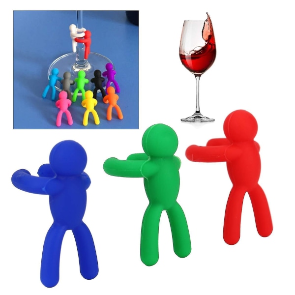 24-pack glasmarkörer, silikonmarkörer för vinglas, drinkmarkörer för vin, cocktail, champagnefest, blandade färger