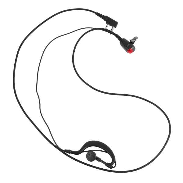 2-polet G-formet headset-øretelefonmikrofon til tovejsradio-sikkerhedswalkie-talkie-radio til black