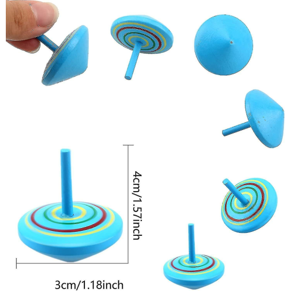 30 st färgglada trätoppar leksaker målade snurror pedagogiska leksaker för barn (q)
