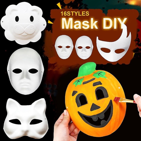 Tomt färgad målning maskerad cosplay massa mask kindergarten diy tillbehör Jikaix Pumpkin**