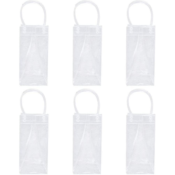 6 Pack Samppanjaolut Punaviini Pullo Eristetty Vedenpitävä Kannettavat Kirkkaat Pvc-kylmälaukut Kantokahvalla Ulkojuhliin