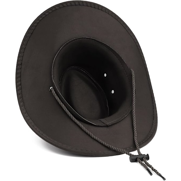 Bredbremmet Fedora-hatt for kvinner med beltespenne Retro Panama Floppy Hat Black