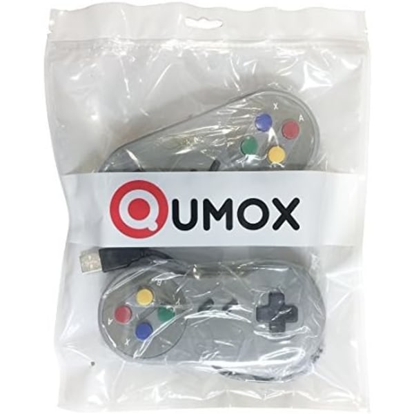 QUMOX 2X SFC Gamepad för spel för Windows PC USB Super Famicom