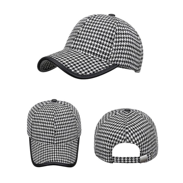 2023 Vintage Houndstooth cap för män Brun brittisk lastbilsmössa Märke Pläddesign Dam Golfkepsar Casquette Homme Black Baseball Cap