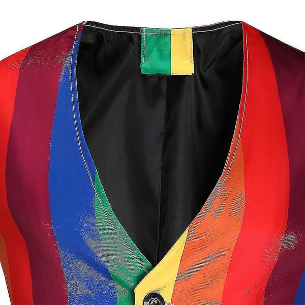 Uformell regnbuestripet slank vest for menn M