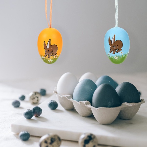 12 stk påske hengende egg Multi-farge egg anheng Easter Party Tree Ornamenter