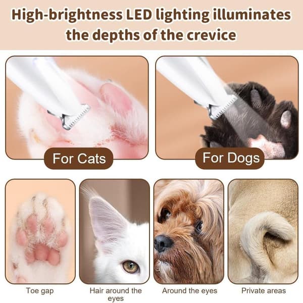 2025 Upgraded Pet Paw Trimmer - Quiet and Efficient Clipper with LED Light [JUN]