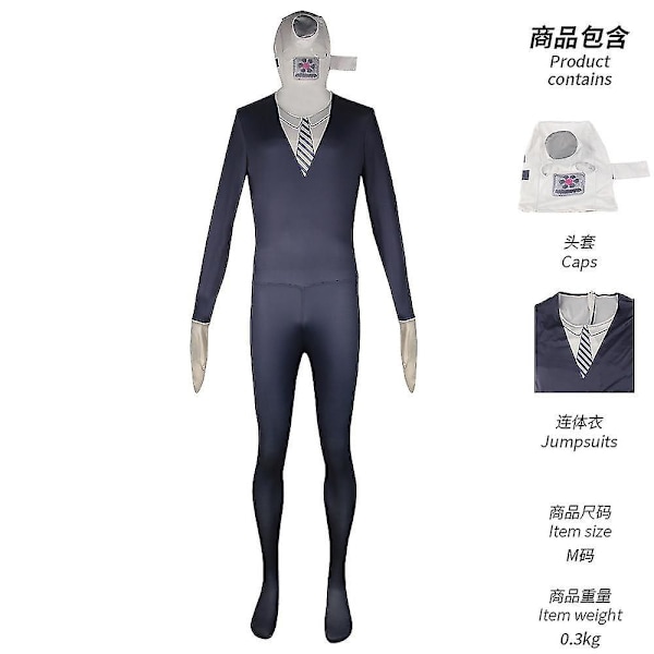 Skibidi Toalett Cosplay Kostym Högtalare Man Kameraman TV Man Cosplay Skibidi Toalett Kostym Spel Kläder Kostym Mask Barn Vuxen camera man jumpsuit 130