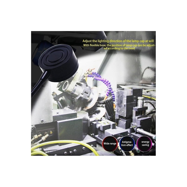 Led Arbetsljus Magnetisk Sockel Flexibel Svanhalslampa 220v 5w För svarv Fräsning Borrpress Industri