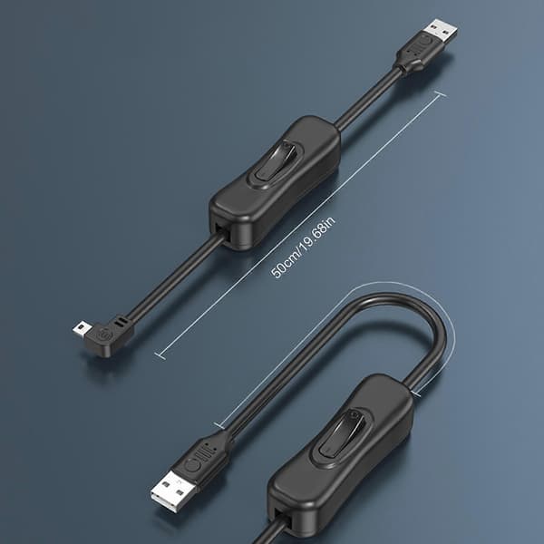 30-500cm 30Mbps Datakabel USB til USB Kabel USB Han til Han Ladekabel med On Off til USB Ventilator Telefon 1.5m down