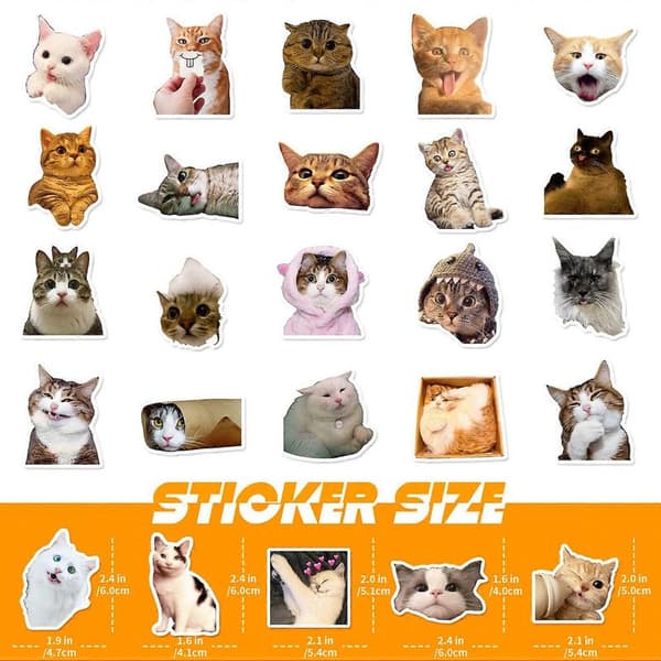 50 søte katteklistremerker