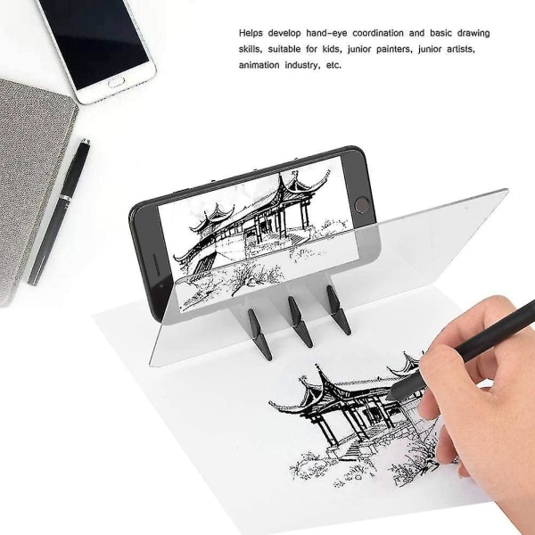 Bärbar optisk spårbräda Copy Pad Panel Hantverk Anime Målarkonst Enkel ritning Skissverktyg Noll