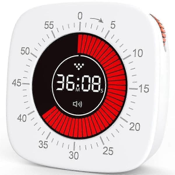 Visuell Timer for Barn, Digital Timer med 60-minutters Nedtelling, Stille Timer For (FMY)