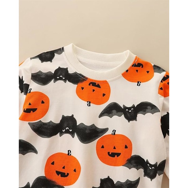 Børns Regnbue Sweatshirts Langærmet Rund Hals Pullover Jumper Tøj til Drenge 1-7 År Pumpkin 1 4-5years