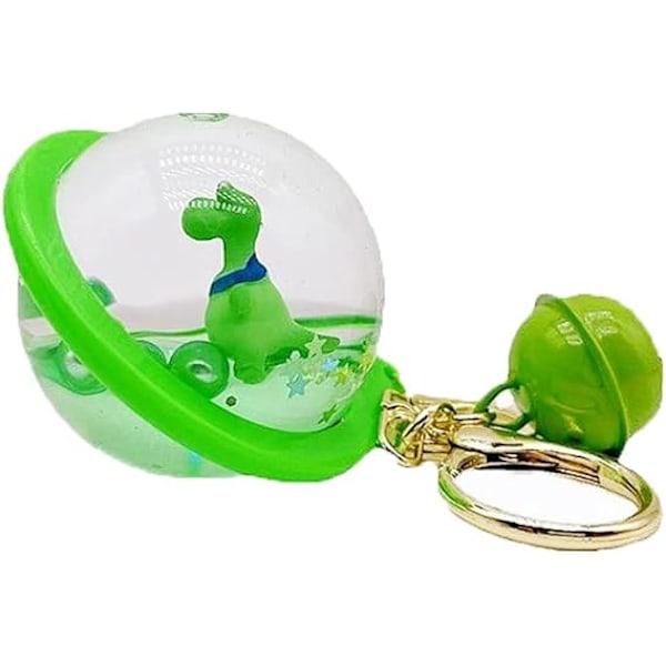 Cute Dinosaur Keyring Universe Ball Key Chain Funny Translucent Toy Keychain Car Key Ring Holder Party Birthday Gifts For Children Bag Charms Green