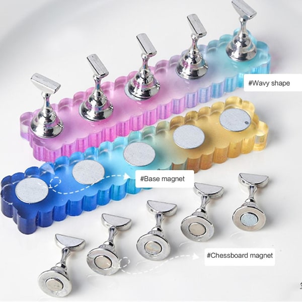 Magnetisk neglpraksisstativ Manikyrverktøy Akryl neglspissstativ Diy neglkunst JT10