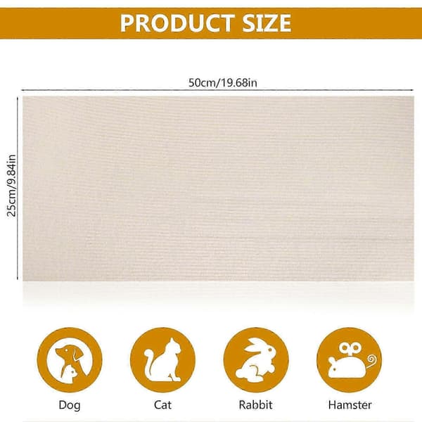 Trimbar selvklæbende sofapuder til katte - Beige 40cm*200cm 26-27