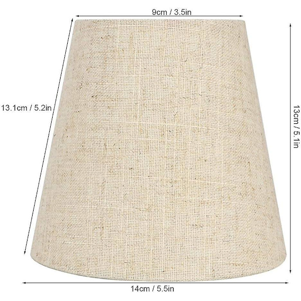 Beige ljusskärmar Små lampskärmar i tyg Clip On avsmalnande ljuskrona skärm, set med 6