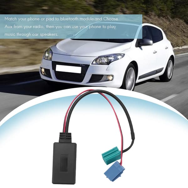Biurlink Bil Bluetooth Audio Adapter Interface Mini Iso 6pin&8pin Til Renault 2005-2011 Modeller Ster black